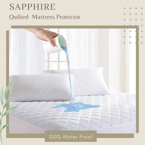 Sapphire 100% Waterproof Quilted Mattress Protector, Extra Deep 38cm