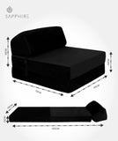 Soft Velvet Fabric Folding Chair Mattress Tri fold Z Bed