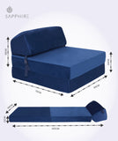 Soft Velvet Fabric Folding Chair Mattress Tri fold Z Bed