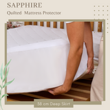 Sapphire 100% Waterproof Quilted Mattress Protector, Extra Deep 38cm