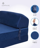 Soft Velvet Fabric Folding Chair Mattress Tri fold Z Bed