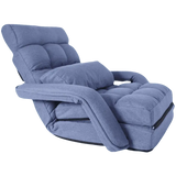 6-Position Adjustable Floor Chair Sofa with Armrest & Pillow – Foldable Recliner Lounge Seat for Gaming, Reading & Relaxing SAPPHIRE