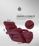 6-Position Adjustable Floor Chair Sofa with Armrest & Pillow – Foldable Recliner Lounge Seat for Gaming, Reading & Relaxing SAPPHIRE