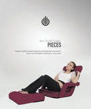 6-Position Adjustable Floor Chair Sofa with Armrest & Pillow – Foldable Recliner Lounge Seat for Gaming, Reading & Relaxing SAPPHIRE