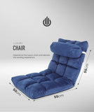 6-Position Adjustable Floor Sofa Bed – Comfy Folding Lounge Chair for Living Room, Bedroom & Gaming" SAPPHIRE