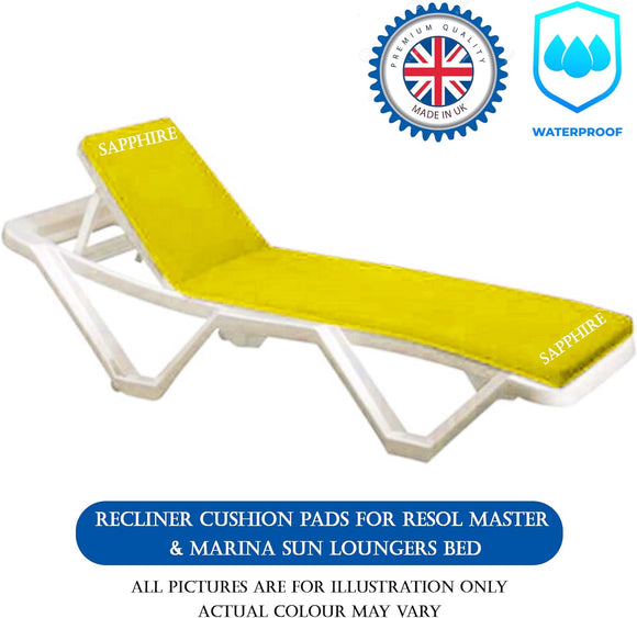 Cushion Pads for Resol & Marina Master Sun Loungers – Comfortable Outdoor Lounger Cushions for Garden, Patio & Poolside Relaxation