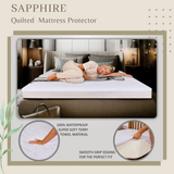 Sapphire 100% Waterproof Quilted Mattress Protector, Extra Deep 38cm