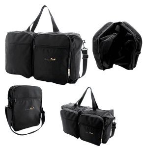 "Borderline 2-in-1 Black Travel Flight Bag – Lightweight Carry-On Cabin Luggage & Underseat Holdall for Travel" SAPPHIRE