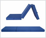 "Cube Z Bed Tri-Fold Futon – Compact Foam Fold Out Chair Bed for Guests, Kids, and Small Spaces" SAPPHIRE