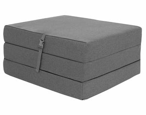 "Cube Z Bed Tri-Fold Futon – Compact Foam Fold Out Chair Bed for Guests, Kids, and Small Spaces" SAPPHIRE