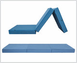 "Cube Z Bed Tri-Fold Futon – Compact Foam Fold Out Chair Bed for Guests, Kids, and Small Spaces" SAPPHIRE