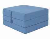 "Cube Z Bed Tri-Fold Futon – Compact Foam Fold Out Chair Bed for Guests, Kids, and Small Spaces" SAPPHIRE
