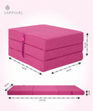 "Cube Z Bed Tri-Fold Futon – Compact Foam Fold Out Chair Bed for Guests, Kids, and Small Spaces" SAPPHIRE