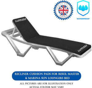 Cushion Pads for Resol & Marina Master Sun Loungers – Comfortable Outdoor Lounger Cushions for Garden, Patio & Poolside Relaxation SAPPHIRE