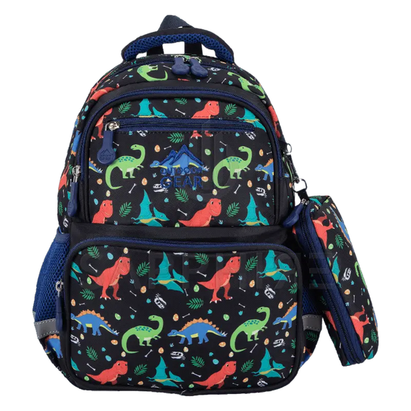 ✅ DINO 8401 Kids Dinosaur Character Backpack – Boys School Bag, Nursery Rucksack, Travel & Lunch Backpack with Pencil Case SAPPHIRE
