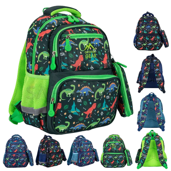 ✅ DINO 8403 Kids Dinosaur Character Backpack – Boys School Bag, Nursery Rucksack, Travel & Lunch Bag with Pencil Case SAPPHIRE