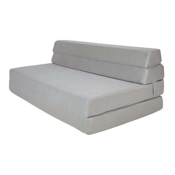 Double Z Bed Tri-Fold Futon – Foam Filled Fold Out Guest Bed and Chair for Home, Dorms & Small Spaces