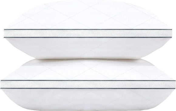 Hotel Luxury Hypoallergenic Bed Pillows for Neck Pain - Soft & Fluffy Down Alternative Sleeping Pillows for Side & Back Sleepers - Standard Size 42 x 70cm - Pillows 2 Pack (2, White) NorthWestTrade