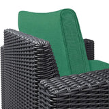Keter Allibert California Replacement Cushion Pads Armchair Sofa Rattan Garden Cushions(FURNITURE IS NOT INCLUDED) - 2PC Patio Set (Green) SAPPHIRE
