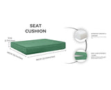 Keter Allibert California Replacement Cushion Pads Armchair Sofa Rattan Garden Cushions(FURNITURE IS NOT INCLUDED) - 2PC Patio Set (Green) SAPPHIRE