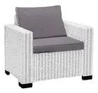 Keter Allibert California Replacement Cushion Pads Armchair Sofa Rattan Garden Cushions(FURNITURE IS NOT INCLUDED) - 2PC Patio Set (Grey) SAPPHIRE