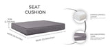 Keter Allibert California Replacement Cushion Pads Armchair Sofa Rattan Garden Cushions(FURNITURE IS NOT INCLUDED) - 2PC Patio Set (Grey) SAPPHIRE