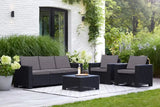 Keter Allibert California Replacement Cushion Pads Armchair Sofa Rattan Garden Cushions(FURNITURE IS NOT INCLUDED) - 2PC Patio Set (Grey) SAPPHIRE