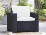 Keter Allibert California Replacement Cushion Pads Armchair Sofa Rattan Garden Cushions(FURNITURE IS NOT INCLUDED) - 2PC Patio Set (White) SAPPHIRE