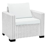 Keter Allibert California Replacement Cushion Pads Armchair Sofa Rattan Garden Cushions(FURNITURE IS NOT INCLUDED) - 2PC Patio Set (White) SAPPHIRE