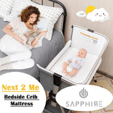 Next to Me Bedside Crib Quilted Mattress - Soft, Breathable & Supportive - Hypoallergenic, 4CM Deep, Waterproof & Machine Washable Baby Mattress for Newborns & Infants (83cm X 50cm X 4cm) NorthWestTrade
