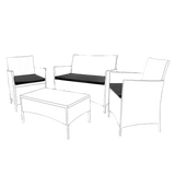 Replacement 3-Piece Black Cushion Set for Rattan Garden Furniture – Waterproof Outdoor Chair & Sofa Cushions – Comfortable & Durable Patio Seating Pads SAPPHIRE