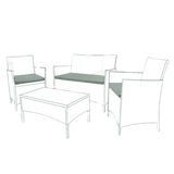Replacement 3-Piece Greenish Grey Outdoor Cushion Set for Rattan Garden Furniture – Waterproof Chair & Sofa Cushions – Durable & Comfortable Patio Seating Pads SAPPHIRE