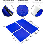 Replacement 3-Piece Royal Blue Cushion Set for Rattan Garden Furniture – Water-Resistant Outdoor Chair & Sofa Cushions – Durable & Comfortable Patio Seat Pads SAPPHIRE