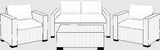 Replacement Cushion Pads for Keter Furniture – Outdoor Seat Cushions for Garden Chairs & Loungers (Furniture Not Included) SAPPHIRE