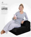 SAPPHIRE Tri-Fold Futon Sofa Bed Chair – Soft Velvet Folding Mattress with High-Density Foam  Single Z Bed Sleeper for Guest Room, Lounge, Dorm & Small Spaces NorthWestTrade