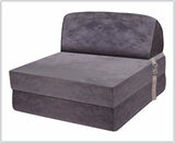 SAPPHIRE Tri-Fold Futon Sofa Bed Chair – Soft Velvet Folding Mattress with High-Density Foam  Single Z Bed Sleeper for Guest Room, Lounge, Dorm & Small Spaces NorthWestTrade