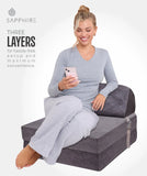 SAPPHIRE Tri-Fold Futon Sofa Bed Chair – Soft Velvet Folding Mattress with High-Density Foam  Single Z Bed Sleeper for Guest Room, Lounge, Dorm & Small Spaces NorthWestTrade
