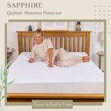 Sapphire 100% Waterproof Quilted Mattress Protector – Extra Deep Fitted Cover (38cm)  Breathable, Soft & Noiseless Bed Protection NorthWestTrade