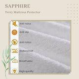 "Sapphire 100% Waterproof Terry Towel Mattress Protector – Extra Deep 38cm Fitted Bed Cover – Soft, Breathable & Durable Protection" NorthWestTrade