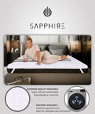 "Sapphire Quilted Mattress Topper – 10cm Thick with Elastic Corner Straps for Extra Comfort and Support" SAPPHIRE