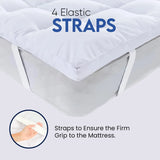 "Sapphire Quilted Mattress Topper – 10cm Thick with Elastic Corner Straps for Extra Comfort and Support" SAPPHIRE