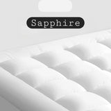 "Sapphire Quilted Mattress Topper – 10cm Thick with Elastic Corner Straps for Extra Comfort and Support" SAPPHIRE