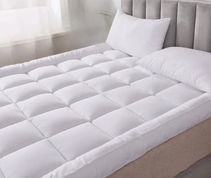 "Sapphire Quilted Mattress Topper – 10cm Thick with Elastic Corner Straps for Extra Comfort and Support" SAPPHIRE