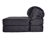 SAPPHIRE Folding Single Z Bed Mattress – 3-in-1 Guest Bed Chair, Fold Out Sofa Bed for Adults & Kids, Portable & Space Saving – Comfortable Foam Lounger Velvet