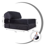 SAPPHIRE Folding Single Z Bed Mattress – 3-in-1 Guest Bed Chair, Fold Out Sofa Bed for Adults & Kids, Portable & Space Saving – Comfortable Foam Lounger Velvet