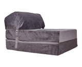 SAPPHIRE Folding Single Z Bed Mattress – 3-in-1 Guest Bed Chair, Fold Out Sofa Bed for Adults & Kids, Portable & Space Saving – Comfortable Foam Lounger Velvet