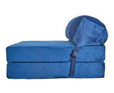 SAPPHIRE Folding Single Z Bed Mattress – 3-in-1 Guest Bed Chair, Fold Out Sofa Bed for Adults & Kids, Portable & Space Saving – Comfortable Foam Lounger Velvet