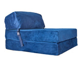 SAPPHIRE Folding Single Z Bed Mattress – 3-in-1 Guest Bed Chair, Fold Out Sofa Bed for Adults & Kids, Portable & Space Saving – Comfortable Foam Lounger Velvet