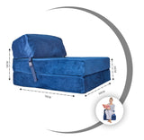 SAPPHIRE Folding Single Z Bed Mattress – 3-in-1 Guest Bed Chair, Fold Out Sofa Bed for Adults & Kids, Portable & Space Saving – Comfortable Foam Lounger Velvet