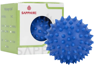 "Spiky Massage Ball 7.5cm – Blue Trigger Point Therapy Ball for Muscle Pain Relief, Hand Exercise & Stress Reduction" SAPPHIRE